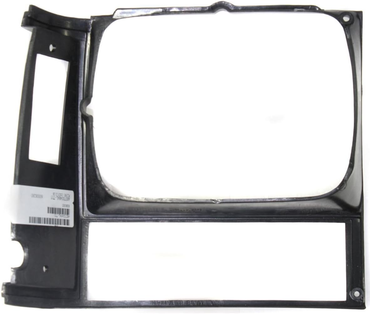 DAT AUTO PARTS Front Left Driver Side Head Light Door Molding Insert Bezel Cover Grille Trim Replacement for 1984-1990 Jeep Cherokee Primed Gray Silver Smooth Plastic Paint to Match CH2512108 55000683