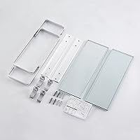 Vista 9 de KES Estante de vidrio para baño de 2 niveles, almacenamiento de vidrio templado montado en la pared y aluminio plateado, A4126B