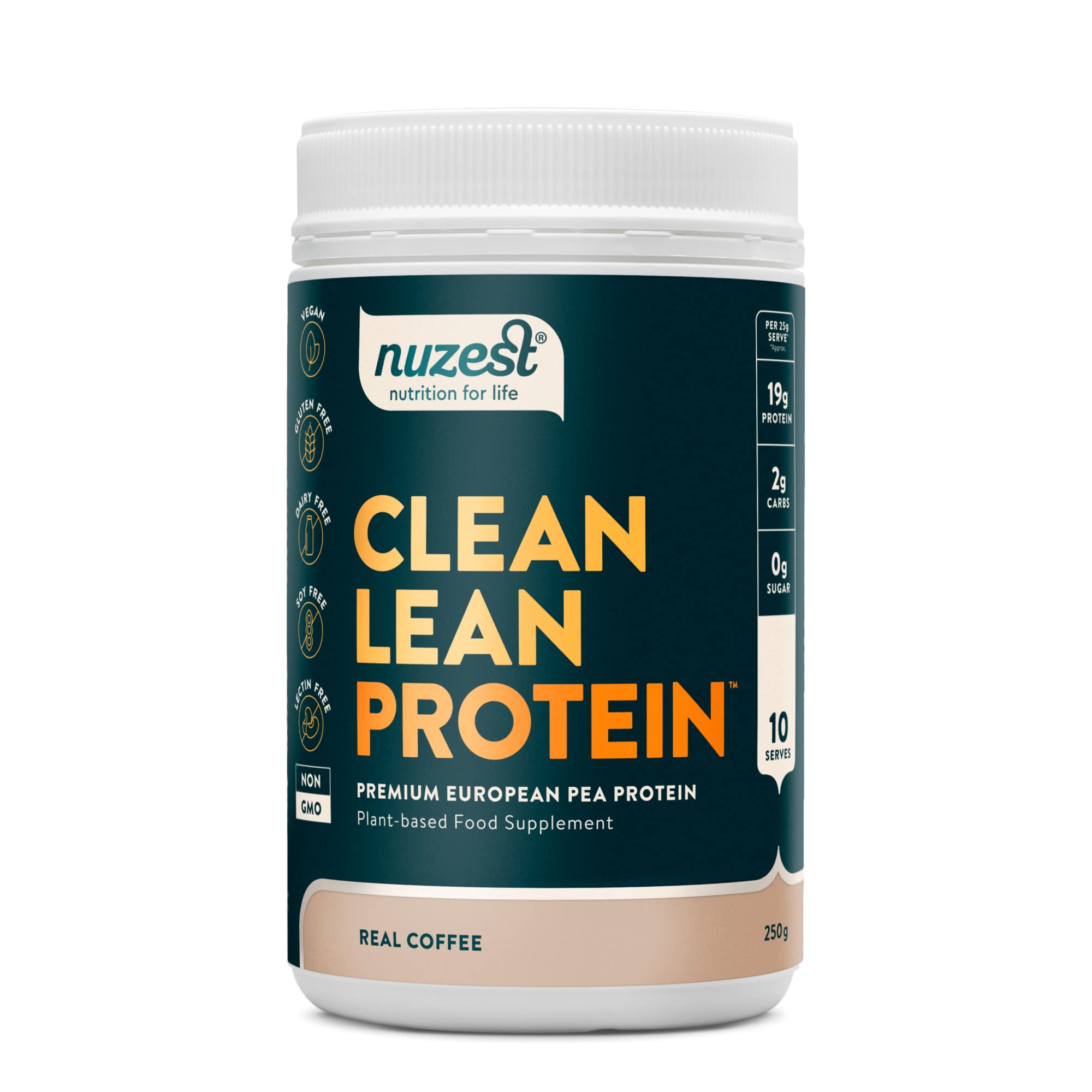 Nuzest - Clean Lean Protein - Real Coffee - Vegan Protein Powder - Complete Amino Acid Profile - Plant-Based Workout & Rec...