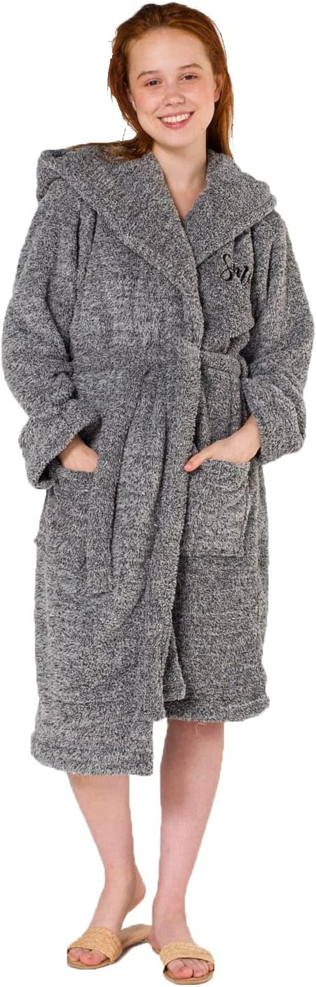 Welsoft Lüks Kapüşonlu Şal Yaka Kadın Sabahlık |Süper Yumuşak Polar Banyo Bornozu| Rahat Peluş Gecelik Kadın Sabahlığı Çeyiz Seti Yılbaşı Hediyesi Kişiye Özel