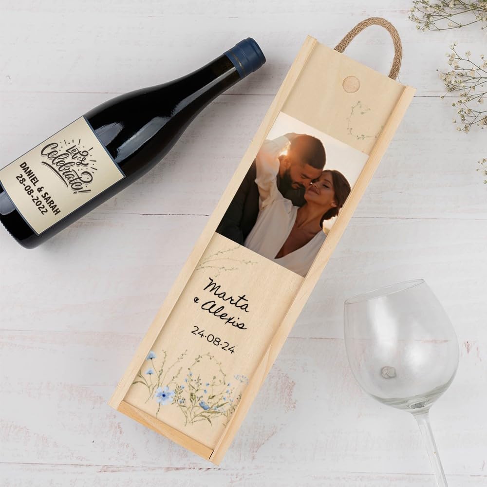 Pixelstudio Set Regalo Fiaschetta In Legno Con Imbuto E 2 Bicchieri - Capacità 180 Ml, Acciaio Inox E Legno, Confezione Regalo Elegante