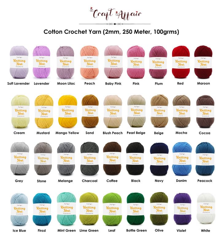 Image of Craft Affair | Knitting Nest Acrylic Yarn (200 Meter, 100 Grams, 2mm) / Woolen Yarn /Acrylic Yarn for Knitting and Crocheting-Lime Green