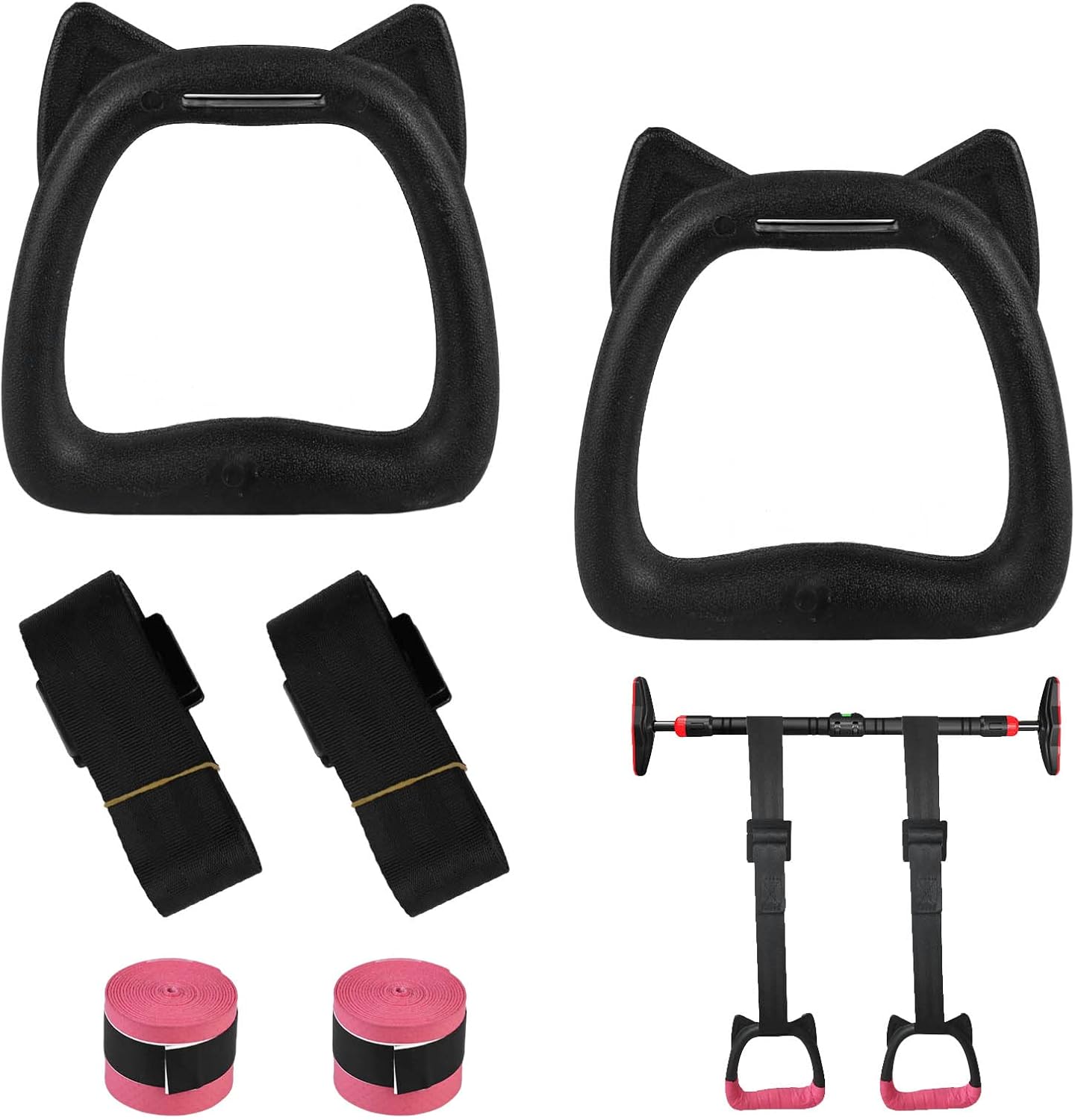 YOYIAG Rings for Kids Bars Gymnastic Pull Up Rings with Straps, Hole