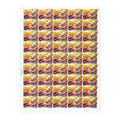 Image of Vilayat Khan Full Stamp Sheet 5Rs - 2014 by Mintage World