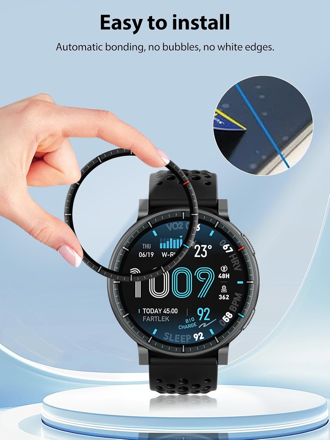 6 Pack Screen Protector for Amazfit Active Max Smartwatch, 9H Hardness Hydrogel Film, Anti-Scratch, Anti-Fingerprint, Bubble-Free Easy Installation,Dustproof,Shatterproof,Touch Sensitive