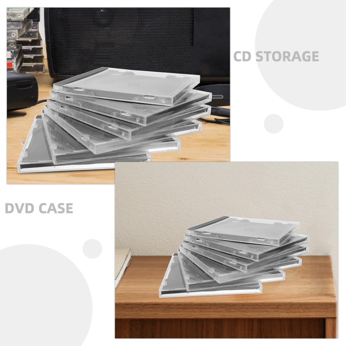 10pcs Black Plastic CD Case Jewel Boxes for Disc and CD Storage Secure Packaging Protects Against Damage During Transport for Media Storage and Organization
