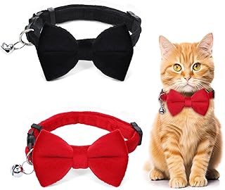 YUXIANLB Cat Collar, Break Away Cat Collar with Safety Clasp, Cat Collars, Pack of 2, Kitten Collars with Bell, Adjustable Kitten Collar, Personalised Pet Accessories product image