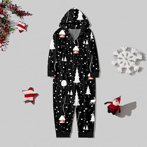 Miniatura 7 de Fulijie Pijamas familiares a juego con diseño de reno a rayas de Navidad para niñas