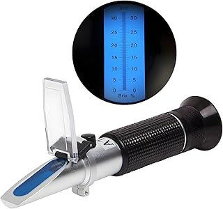 Refractometer for Brix Testing, 0-32% Scale with ATC, Ideal for early-stage sap monitoring, fruit juice, wine, and brewing.