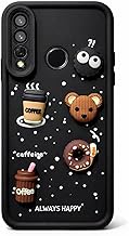 COVERBLACK Case Cute Fun Taddy| 3D Ball Bear| Donut| Coffee Rubber Case Camera Protection Back Cover Compatible for Huawei Y9 Prime 2019 - Black