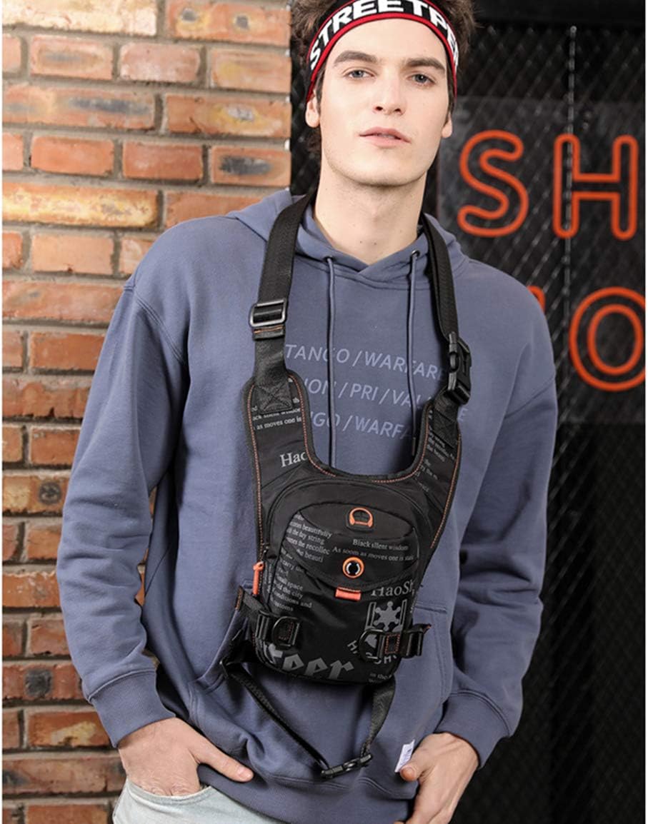 Outdoor Sports Chest Bag,Tactical Crossbody Bag .Leisure Running, Hiking Waist Leg Pack Shoulder Backpack (Black)