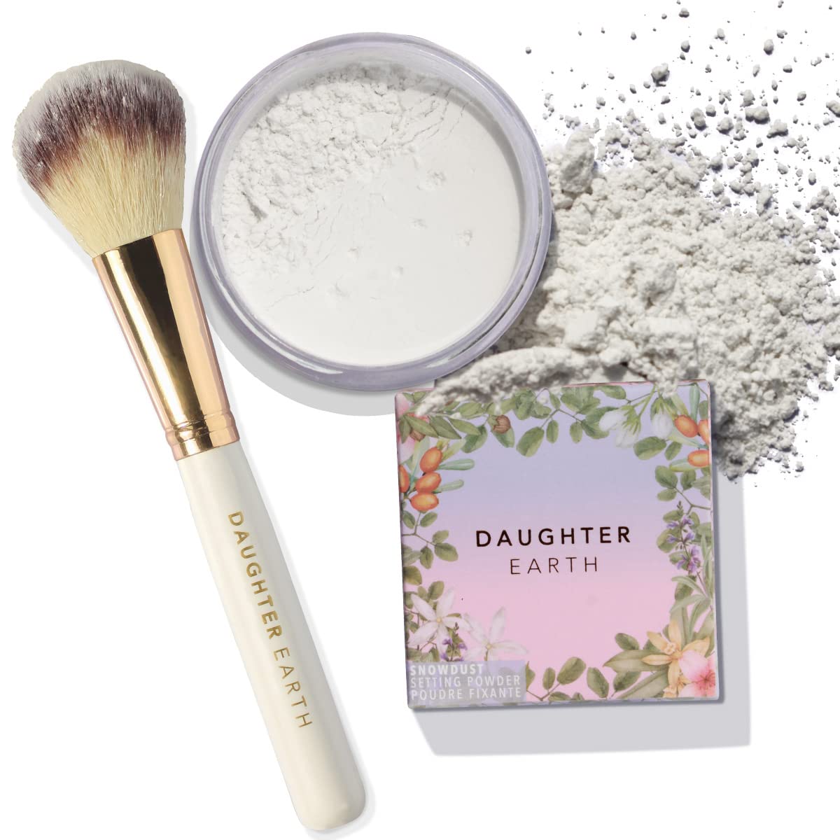 DAUGHTER EARTH Snowdust Makeup Setting Powder With Beauty Brush | Hydrates Brightens & Comforts The Skin | Matte Finish Suitable For All Skin Tones | Lightweight & Locks Your Makeup | 12 gm-image-13