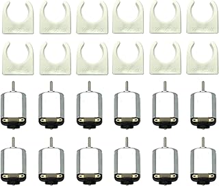 EUDAX 12 Pcs Rectangular DC Motor Mini Electric Motor 1.5-3V 24000RPM, Motor Mounting Bracket Holder for DIY Toys