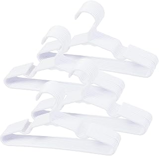 40 Pack White Baby Nursery Closet Hangers,Kids Plastic Hangers,Non-Slip Laundry Infant Pant & Coat Hangers for Newborn Clothes,Ultra-Thin Child Clothes Hangers for Girls Boys Toddler Kids