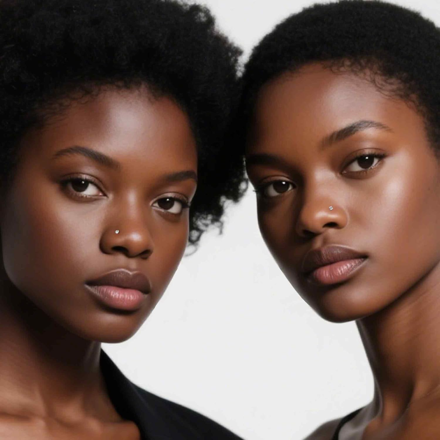 Ruifan ASTM F136 チタン ノーズリング 18G 20G 22G ハート スクエア キュービックジルコニア オパール