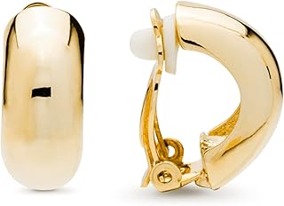 Pendientes para Mujer en Aleación de Metal Color Dorado Acabado en Oro Amarillo de 18k Cierre Clip Tamaño 22 x 10 mm Largo 20 mm Modelo Kevda