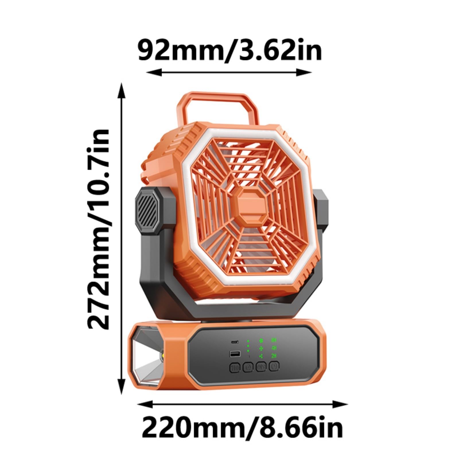Ventilatore portatile da campeggio 20000 mAh 10000 mAh ricaricabile a batteria con luce LED e telecomandi LED Lanternn Fan