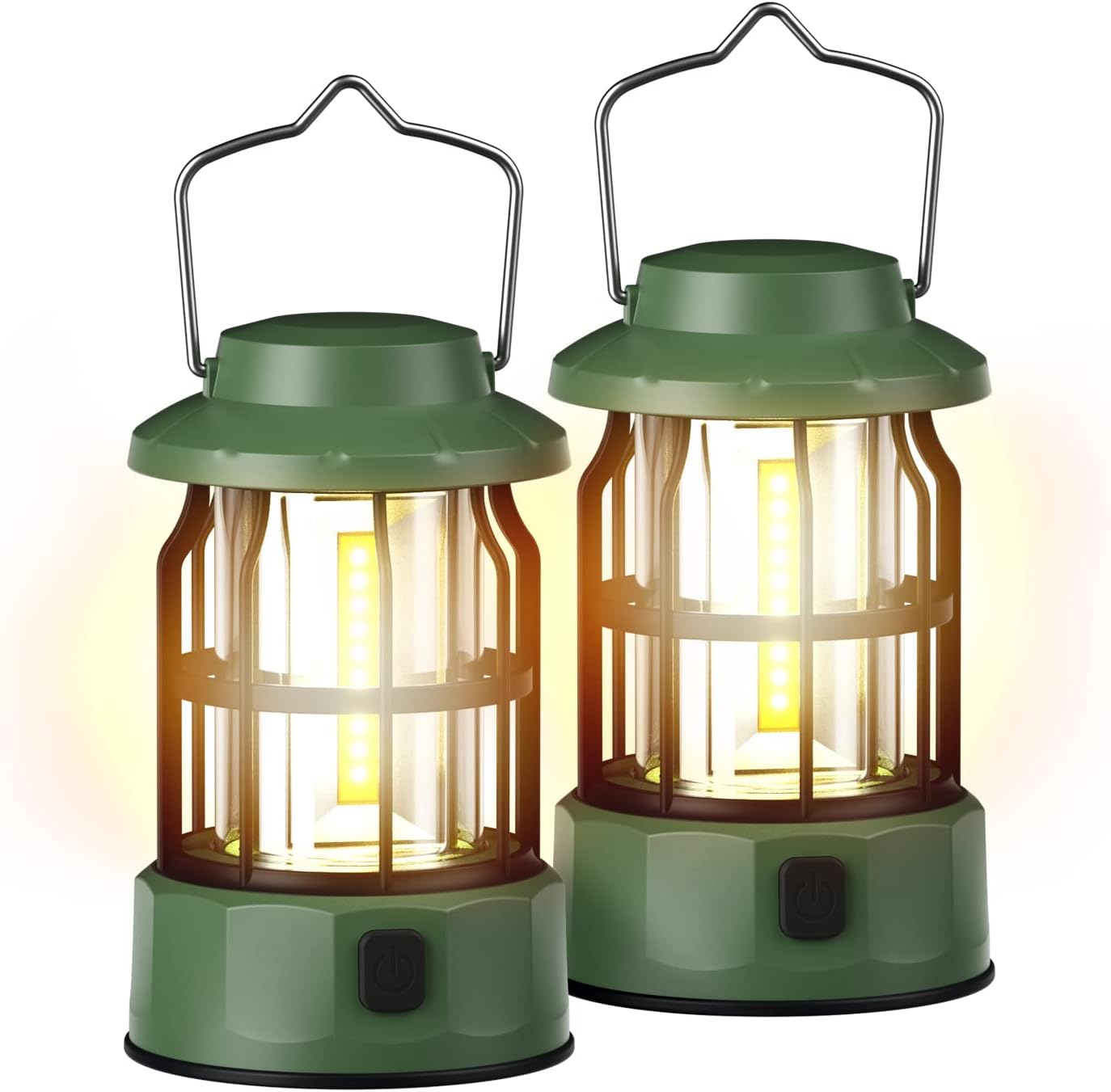 Guijiyi Camping Lanterns Battery Operated, 2 Pack LED Camping Lights