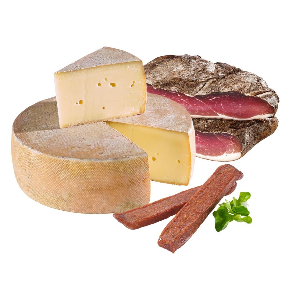 Almgourmet - Einsteigerjause - 3 tlg. Set - Tiroler Delikatessen inkl. Schinkenspeck, Felsenkellerkäse & Landjäger Rohwürstel