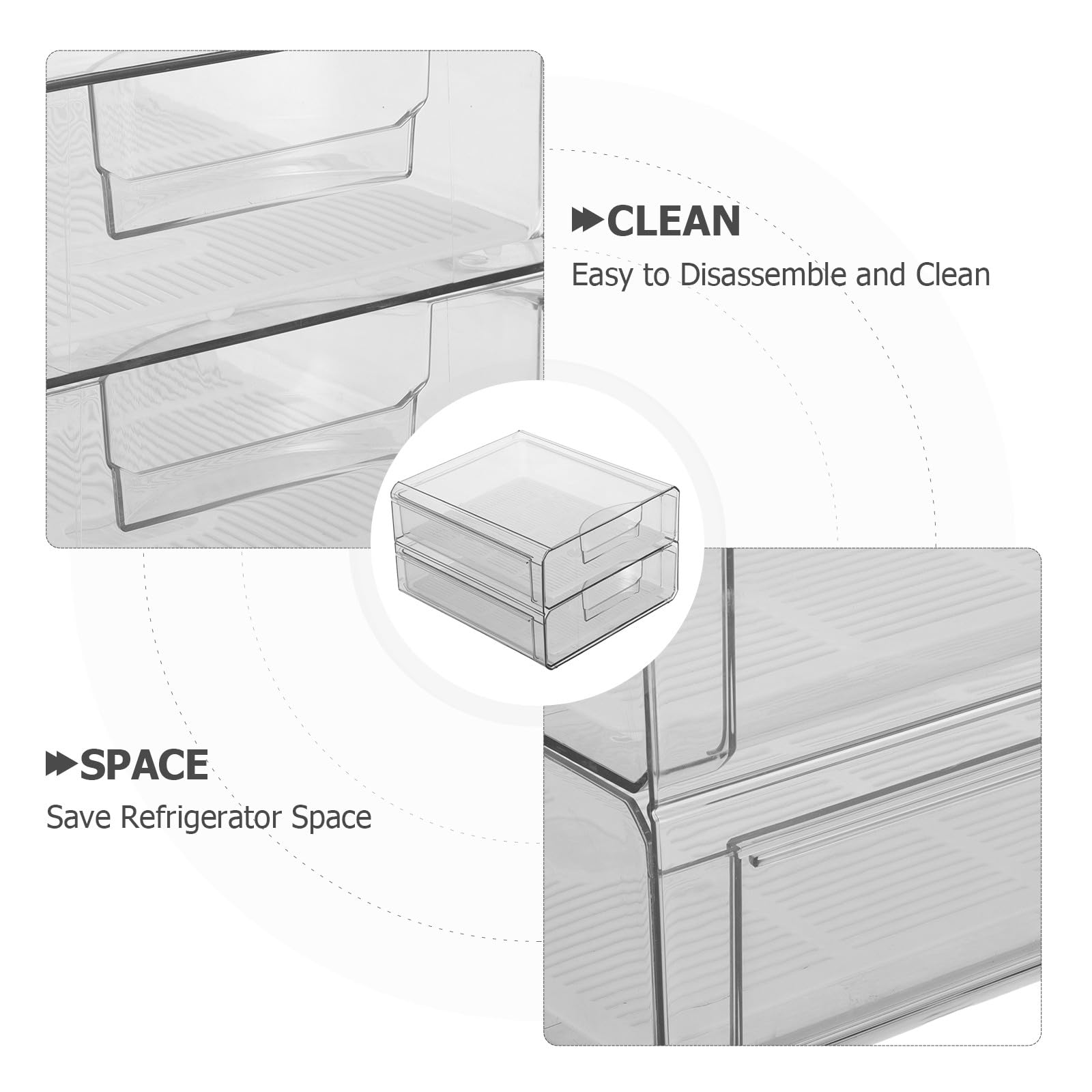 Caja de Almacenamiento para Refrigerador de Doble Capa de Plástico | Organizador Visible para Cocina y Armario, para Verduras y Huevos, Conservación Fresca