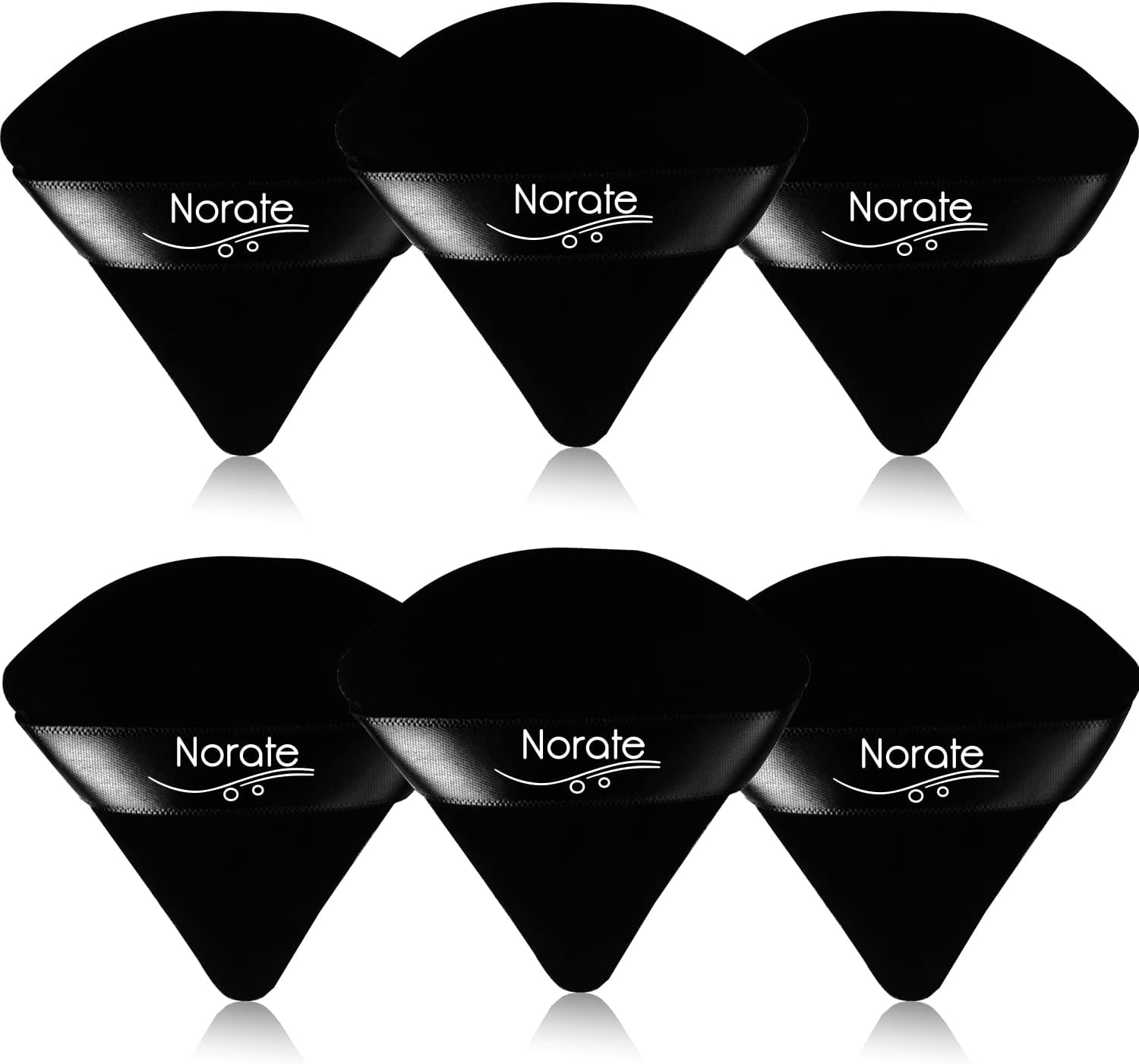 Triangle Powder Puff, Makeup Puff Velour Powder Puff, 6 Pcs Soft Powder Puffs for Face and Body Powder Cosmetic Foundation Sponge for Undereye Setting Powder Puff Makeup Tool (6 Black)