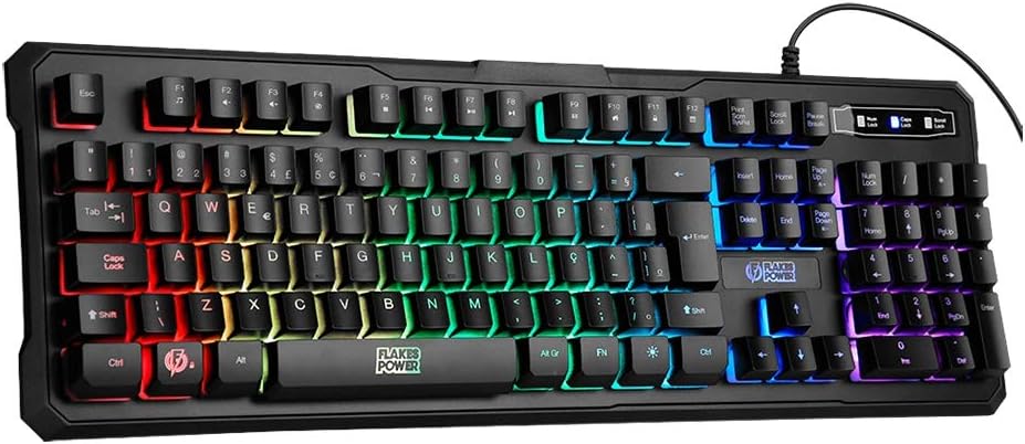 ELG FLKT001 - Teclado Gamer FLAKES POWER Battle com Tecnologia de Membrana Tripla e Iluminação Led com Efeitos Customizáveis