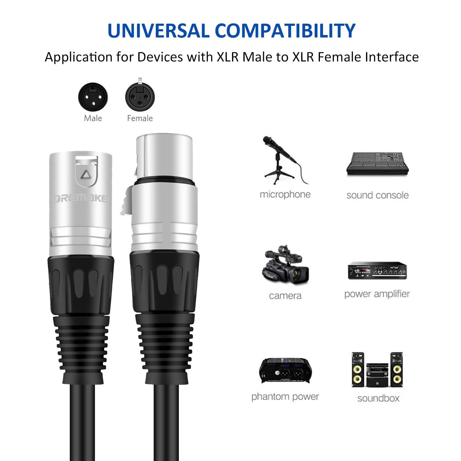 Pluto Accessories KEBILSHOP Microphone XLR Cable Male to Female, 5 Meter XLR 3 Pin Speaker Cable Mic Extension Cable for Microphone, Mixer, Recording Studio 1