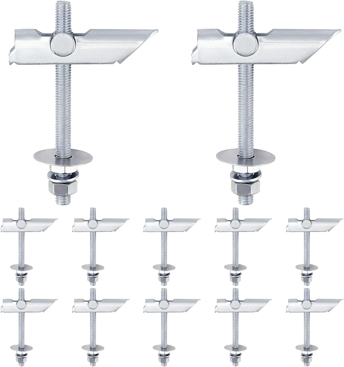 QWORK® 12 Pack M8 x 100mm Heavy Duty Plasterboard Fixings Toggle Bolts Drywall Anchors for Fixing Projectors Fans Lamps on Ceilings Plasterboards Cavity Walls