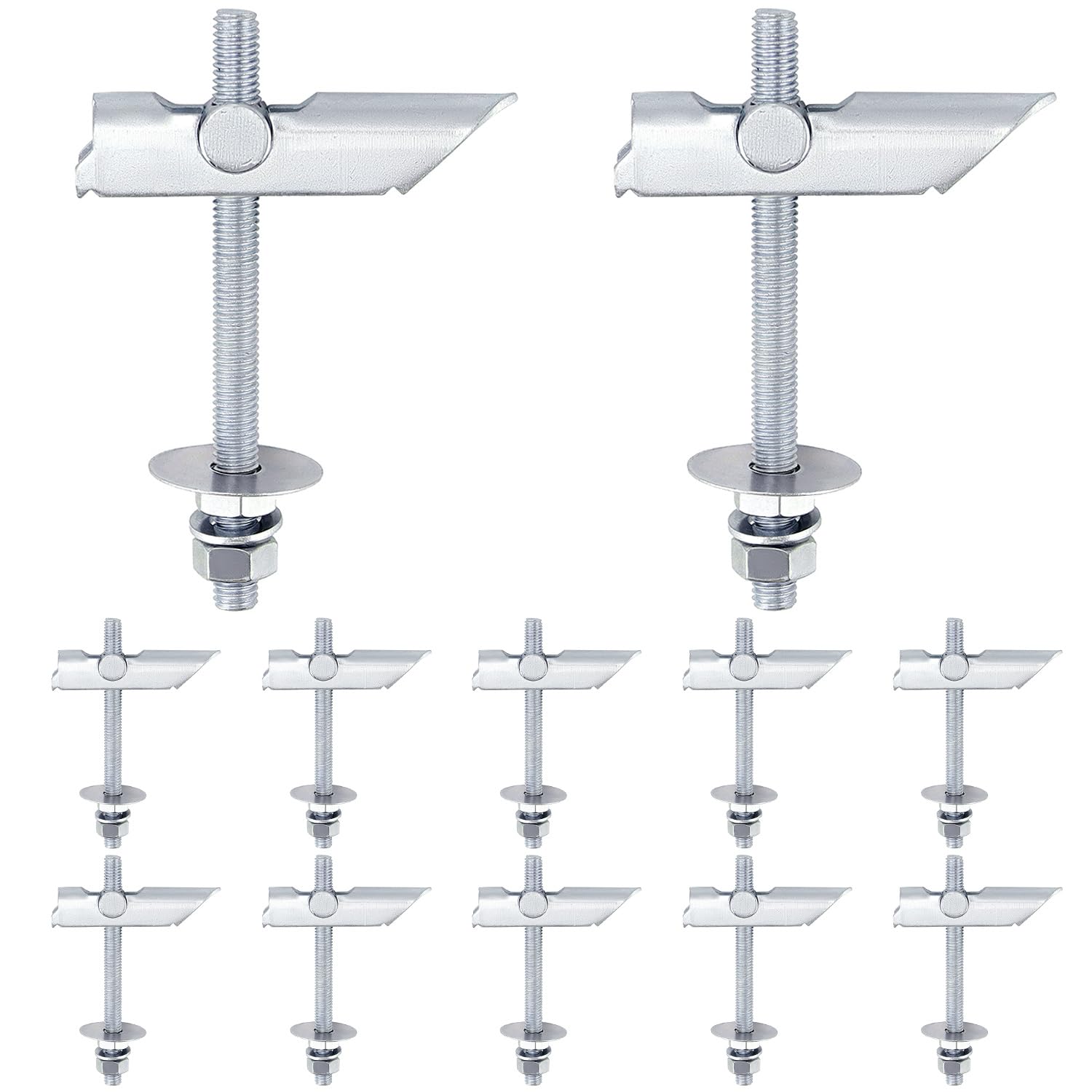 QWORK® 12 Pack M8 x 100mm Heavy Duty Plasterboard Fixings Toggle Bolts Drywall Anchors for Fixing Projectors Fans Lamps on Ceilings Plasterboards Cavity Walls