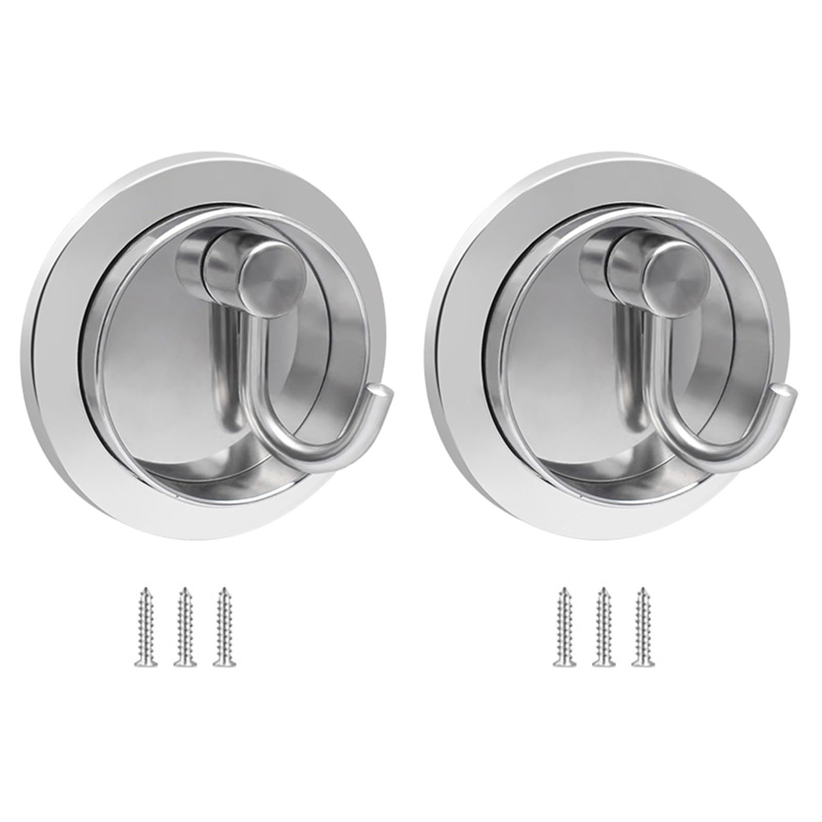 Stainless Steel Hidden Hooks 2 Pack, Space-Saving Rotating Hooks for Keys, Hats & Towels Steel Weight Hook