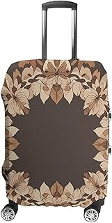 Fundas de equipaje con diseño de corona floral marrón para maletas, accesorios de viaje lavables, protección antiarañazos y contra el polvo, para equipaje de 19 a 32 pulgadas, Estilo:, XL