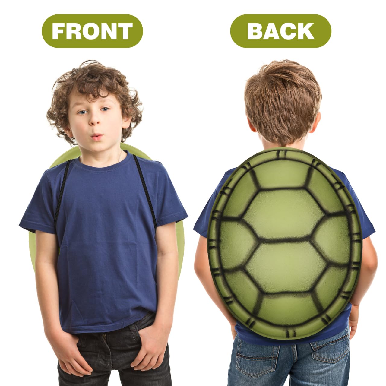 BESTonZON 2PCS Turtle Shell Costume, Halloween Cosplay Turtle Shell, Halloween Costume Props for Kids Dress up Cosplay Accessories - Image 2