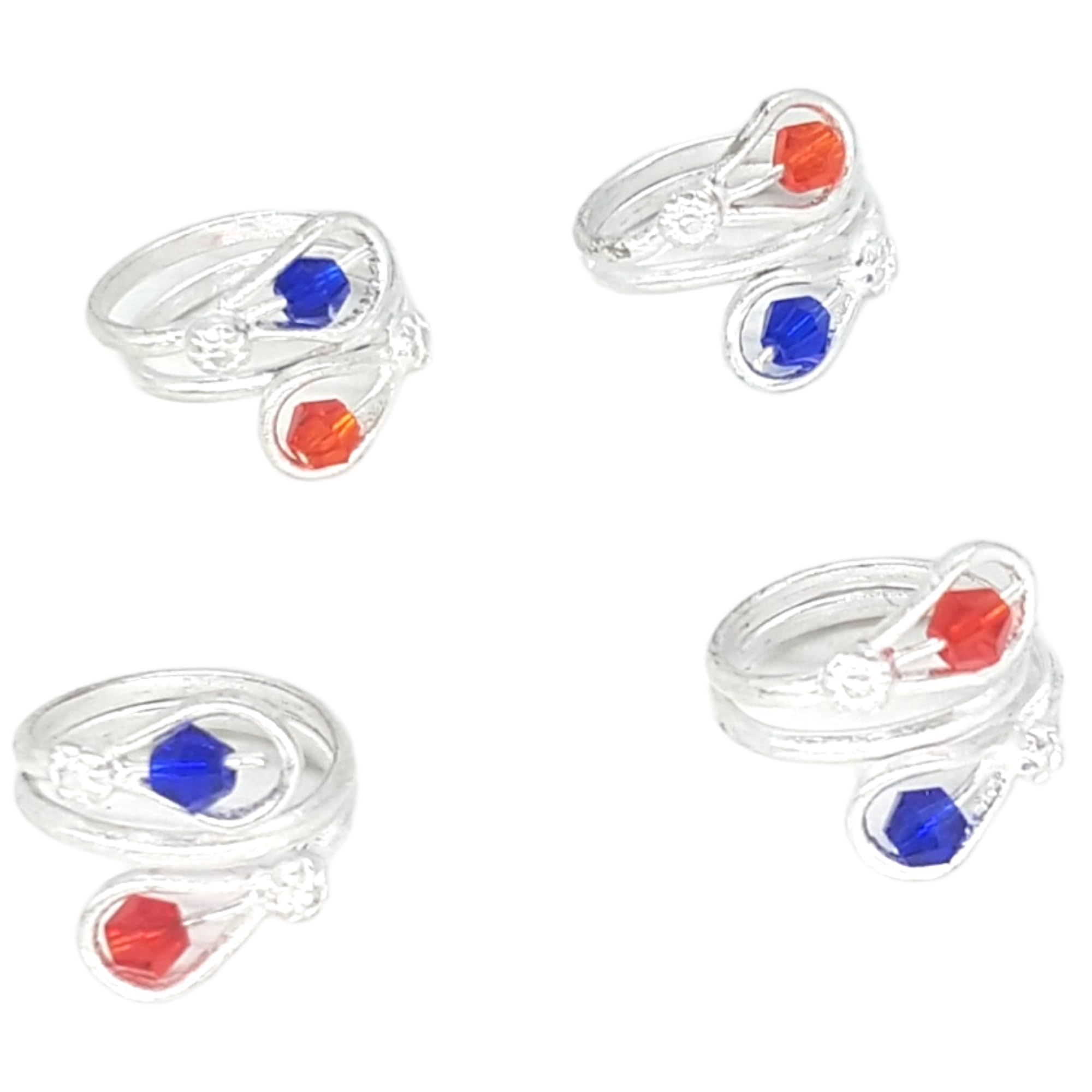 Sterling Silver Plated Coil Toe Rings, Plain Spiral Helix Knuckle Midi Rings, Body Jewelry FREE SIZE Indian Tribal Toe Rings, SNS Traders Foot Accessories-image-43