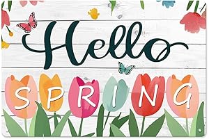 Spring Decor, Hello Spring Sign