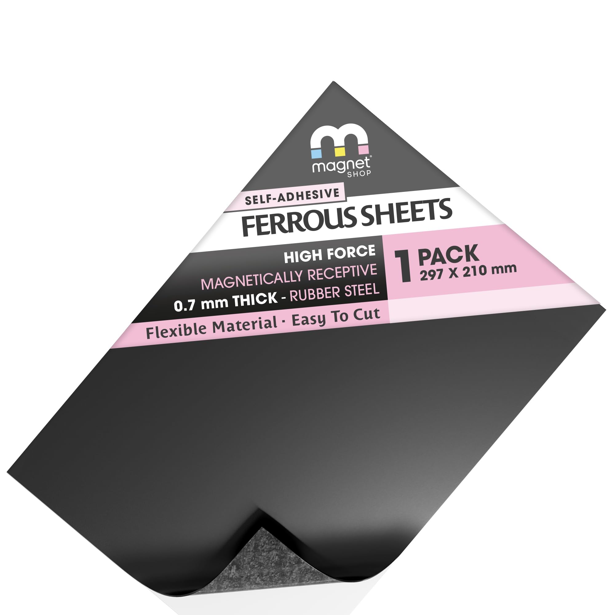 TMS Rubber Steel Sheets | Soft Metal Sheet (Ferrous) for Wargaming Miniatures, Magnetic Display or Hobby Purposes (Extra Receptive 0.7mm thick, A4 (30 x 21cm) Single Sheet)