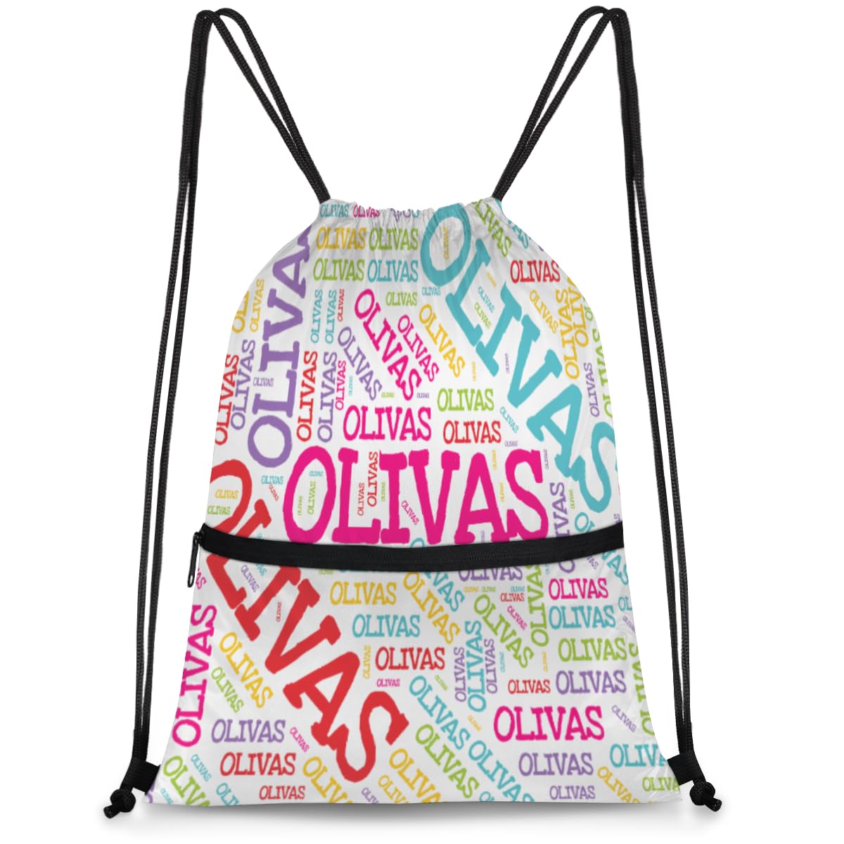 RIRIX Personalized Drawstring Backpack Dance Bag Gymnastics Bag, Custom Sport Sackpack String Gym Bag for Boy & Girl Colorful Text