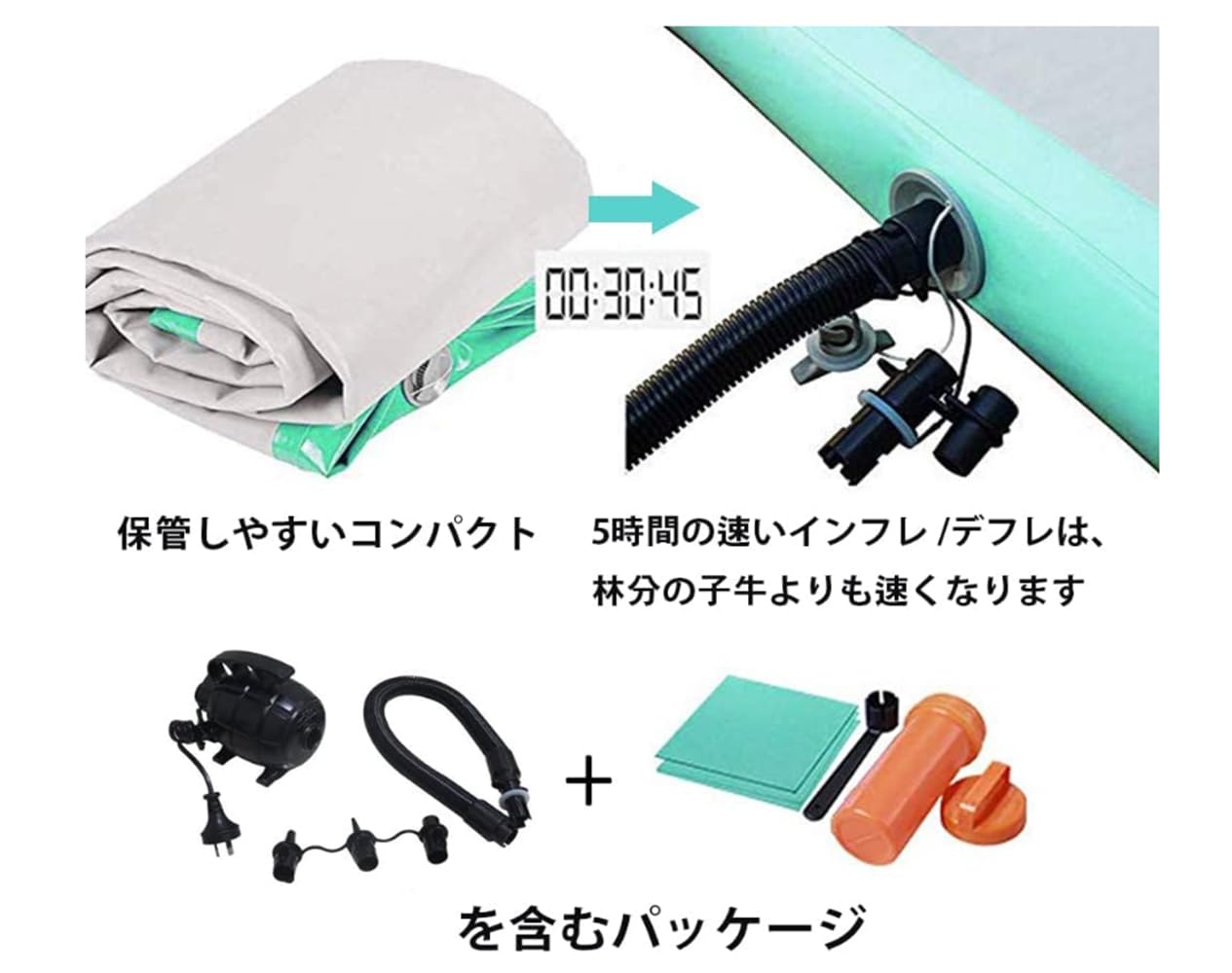 Amazon | OLMMT 体操エアトラックインフレータブルマット - 200cm幅