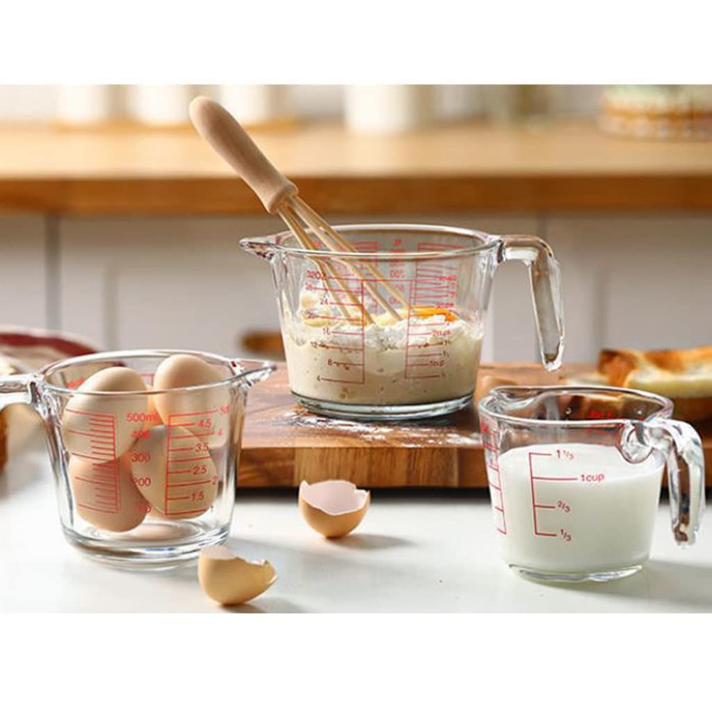 Tasse à mesurer avec échelle Verre Ménage Résistant aux Hautes températures Grande capacité Cuisson des œufs battus ML Échelle de Mesure Tasse à Lait Durable (Couleur : 500 ML) (350 ML)
