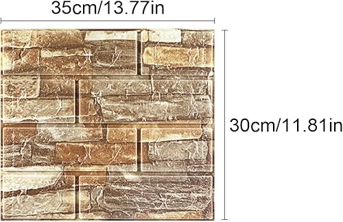 Miniatura 2 de LKXHarleya 10 paneles de pared de ladrillo sintético 3D de 0.543 x 0.465 x 0.118 in, papel tapiz de ladrillo de espuma XPE, autoadhesivo,