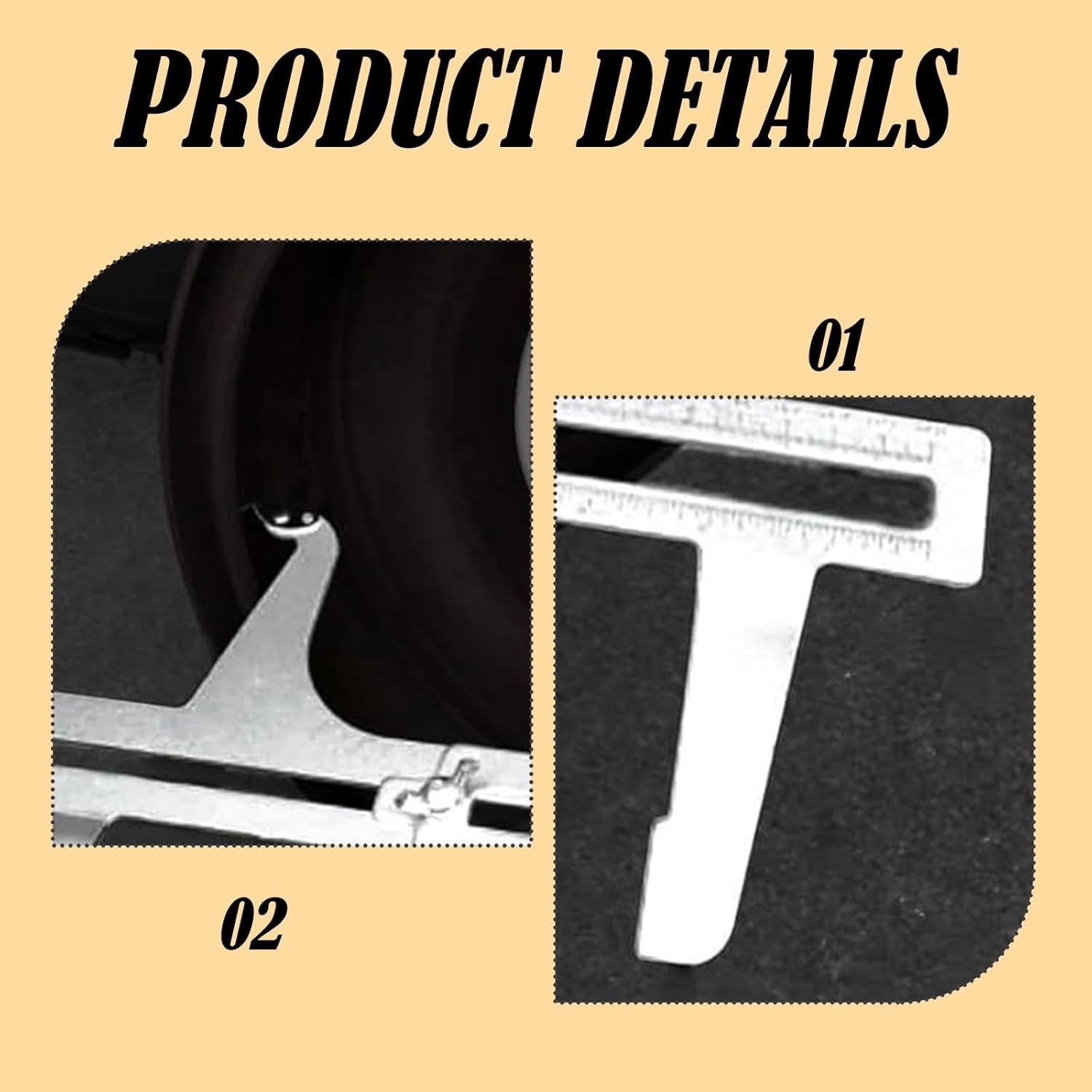 Brake Measuring Tool Brake Resetting Gauge, 3377, Easy to Use, High Performance, Professional Double Scale Combination
