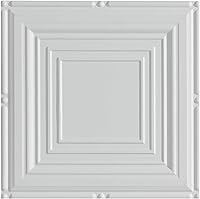 Vista 1 de FASÄDE Panel de techo decorativo de vinilo para retrato en blanco mate (muestra de 12 x 12 pulgadas)