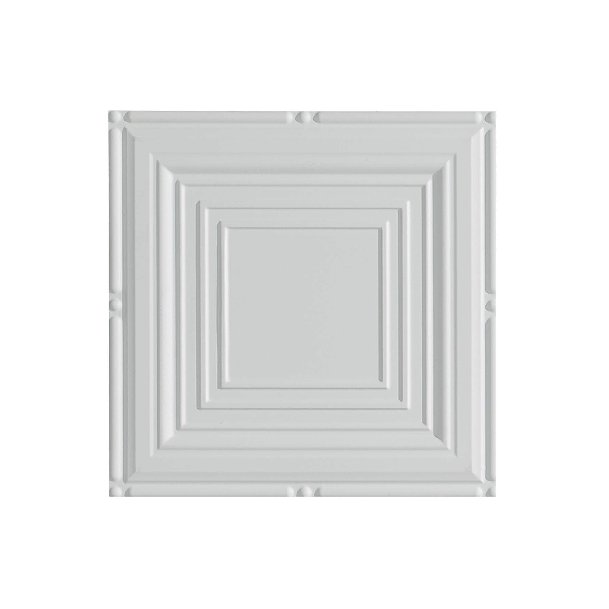 FASÄDE Portrait Decorative Vinyl Glue Up Ceiling Panel in Matte White (12X12 Inch Sample)