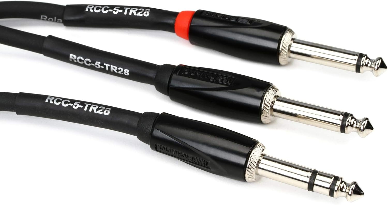 Roland Black Series Interconnect Cable, 1/4-Inch TRS (Male) to Dual 1/4-Inch, 5-Feet