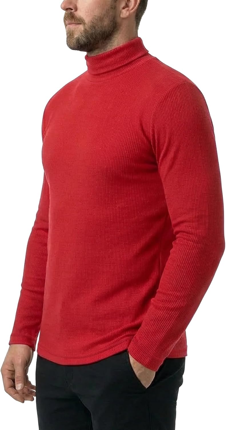 Zengjo Mens Turtleneck Long Sleeve Shirts Thermal Baselayer Tops Soft - Image 2