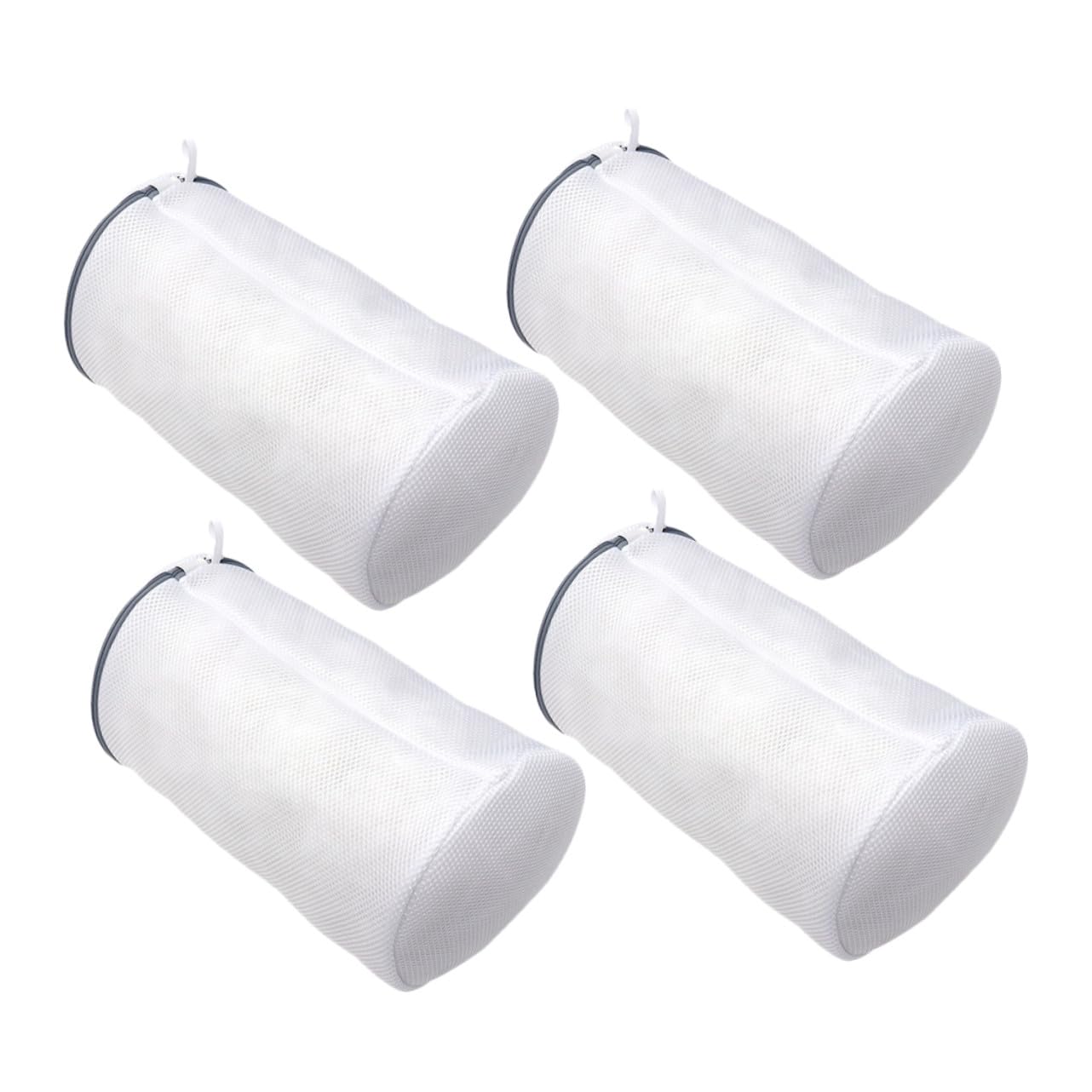 4 piezas Bolsa de Malla para Lavar Zapatos con Cremallera Bolsa Protectora Cilíndrica para Lavar Zapatillas Lavadora y Secadora para Viajes y Uso Dormitorios