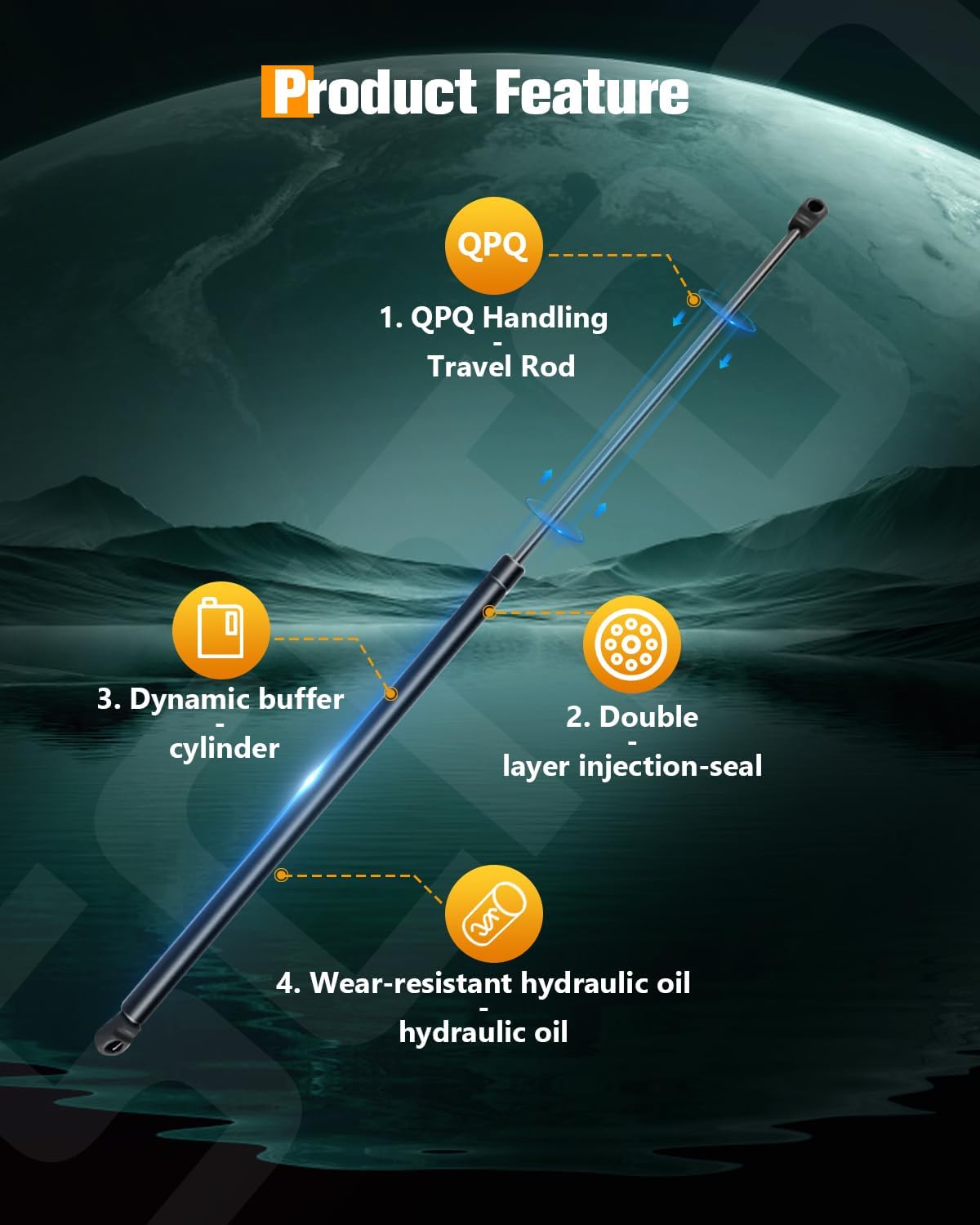 SCITOO Hood Trunk Lift Supports Replacement Struts Gas Springs Shocks Fit for Cadillac CTS 2004-2007