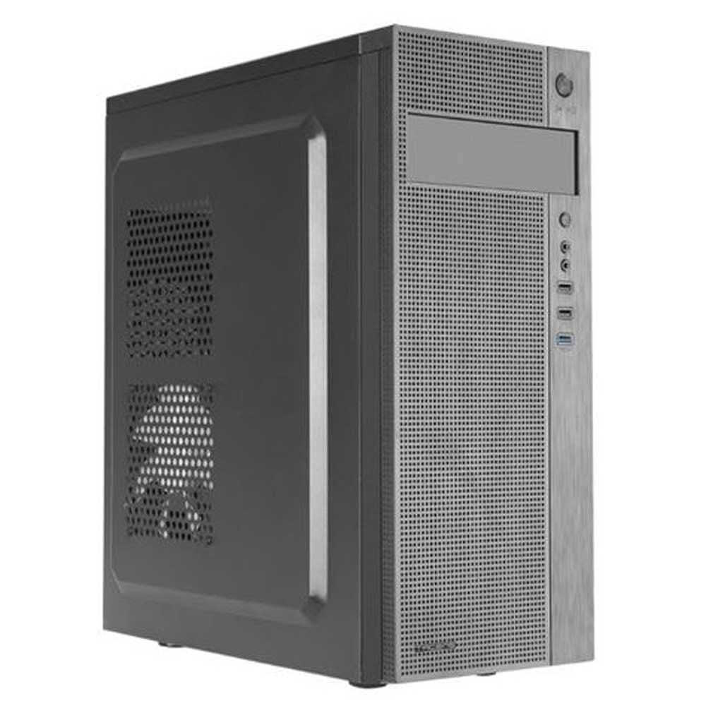 Tacens 2FERROX, ATX Semi-Tower PC Case, 12cm Side Fan, Front Grille, Steel, Black