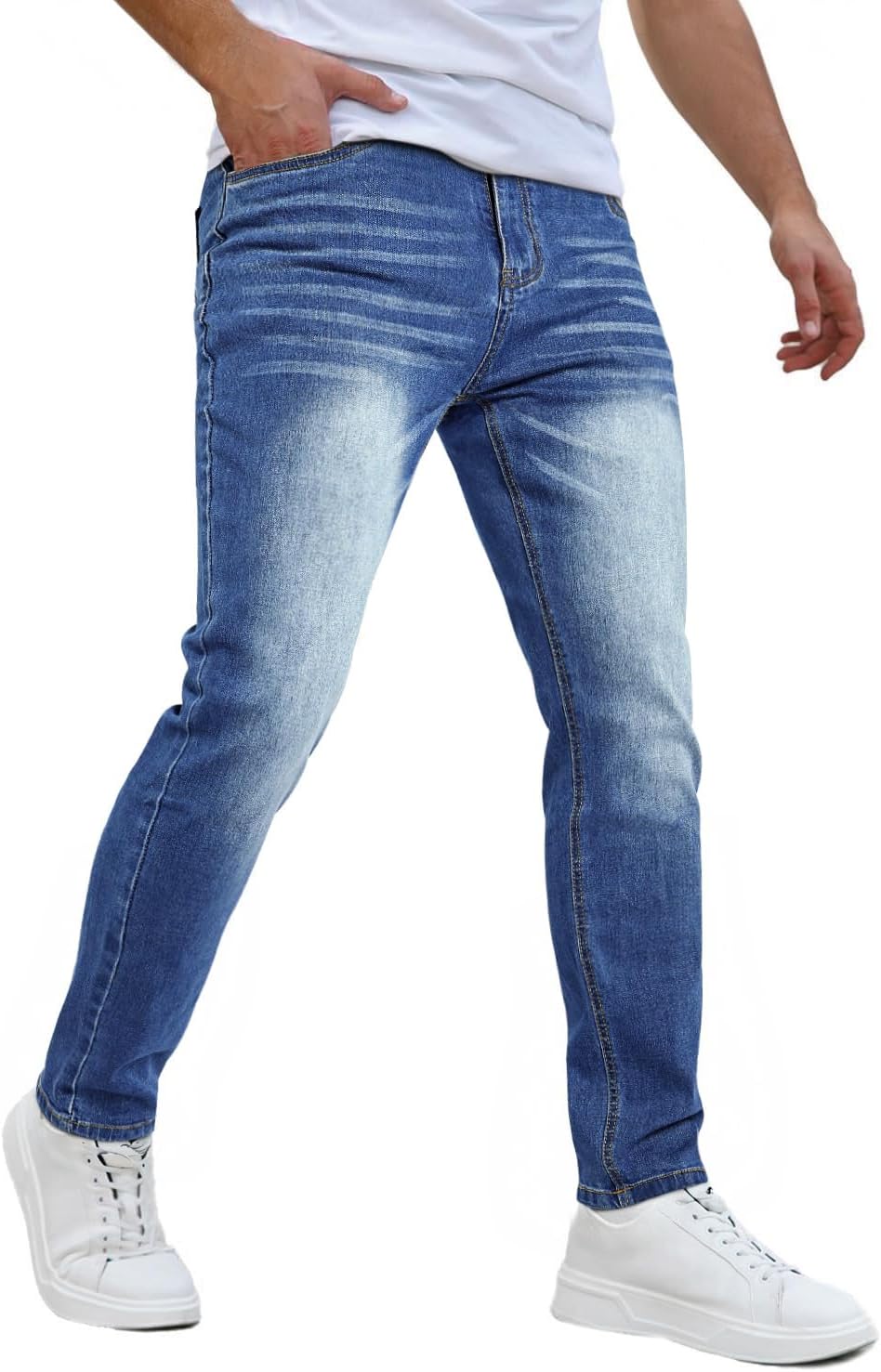 Jeans Uomo GINGTTO Skinny Elasticizzato - Comodi E Moderni Pantaloni Slim Fit - Foto 7