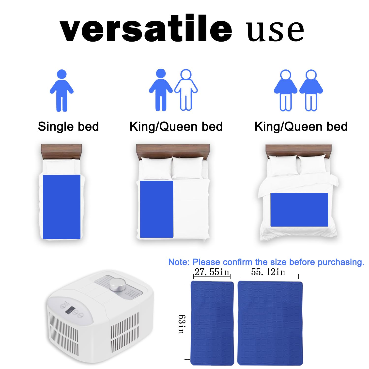 Water Cooling Mattress Pad 水冷式マットレス シングル 水冷マット 冷却マットレス 冷風扇 敷きパッド 折りたたみ式