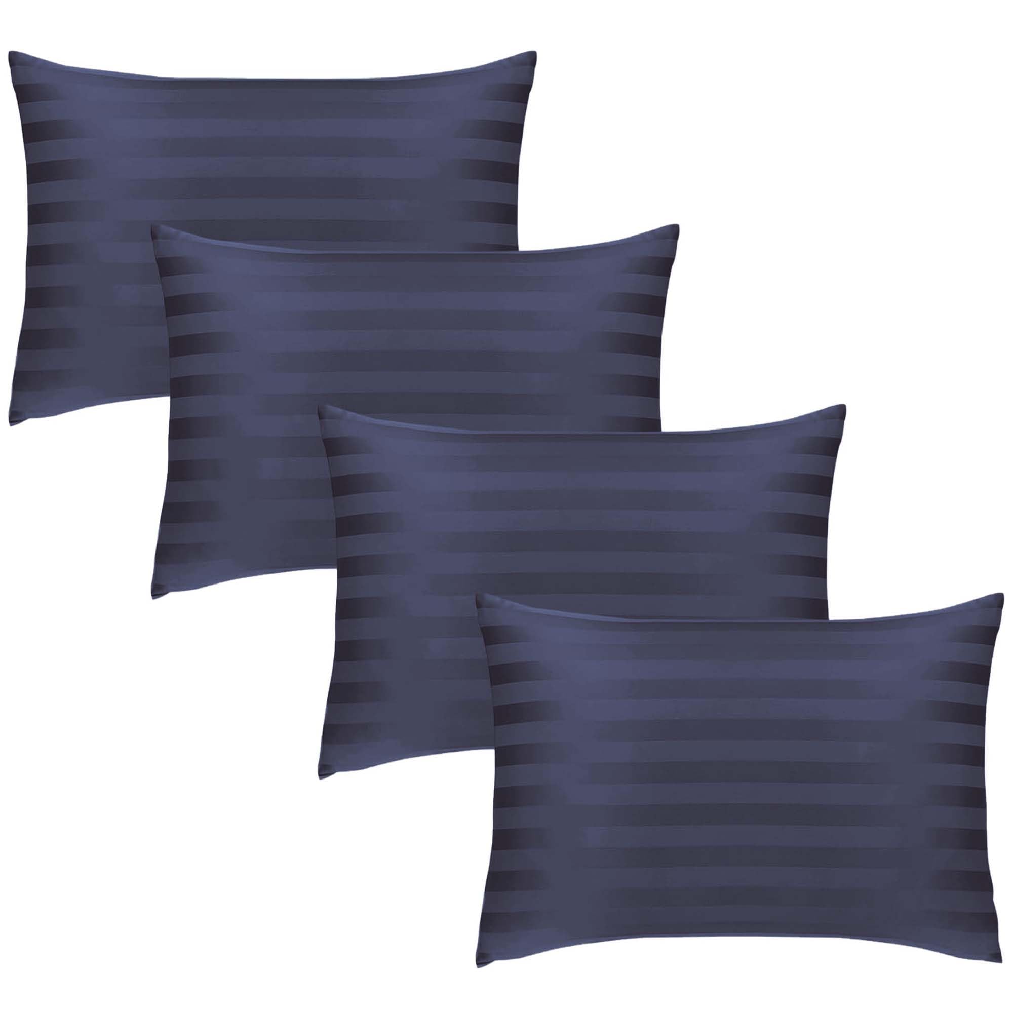 Hafaa Pillow Cases 4 Pack - Stripe Washed Blue Pillowcases for Hair and Skin Brushed Microfibre Pillow Cases with Envelope Closure Super Soft Luxury Pillow Cover โ image 1